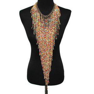 LA Fatima Women Multi-Color Resin Bead Necklace